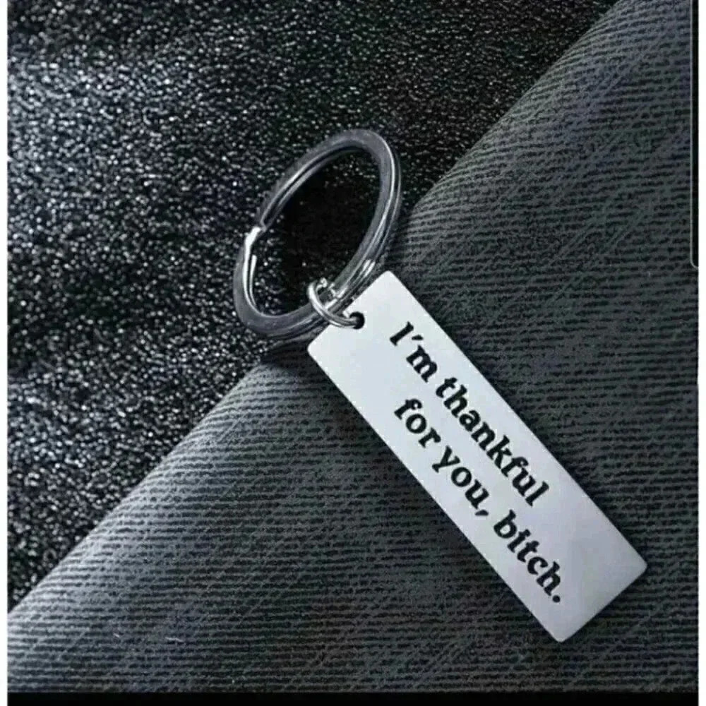 I'm Thankful For You B Funny Cute Art Keychain